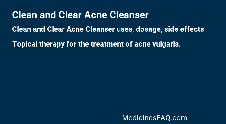 Clean and Clear Acne Cleanser