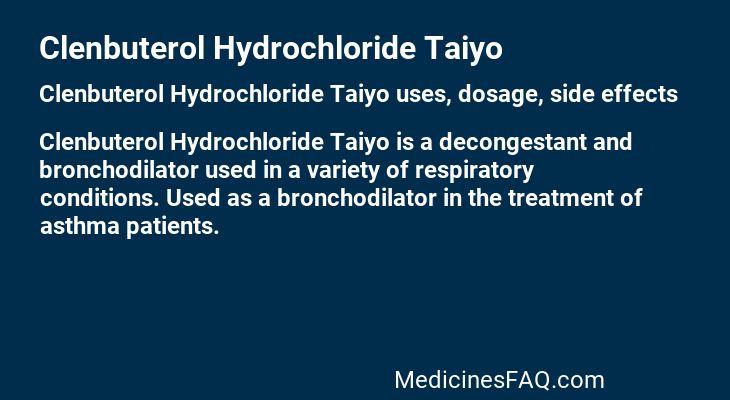 Clenbuterol Hydrochloride Taiyo