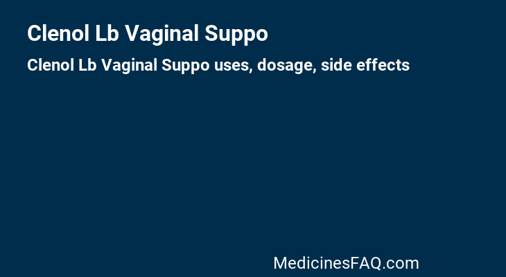 Clenol Lb Vaginal Suppo