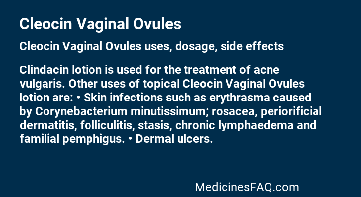 Cleocin Vaginal Ovules