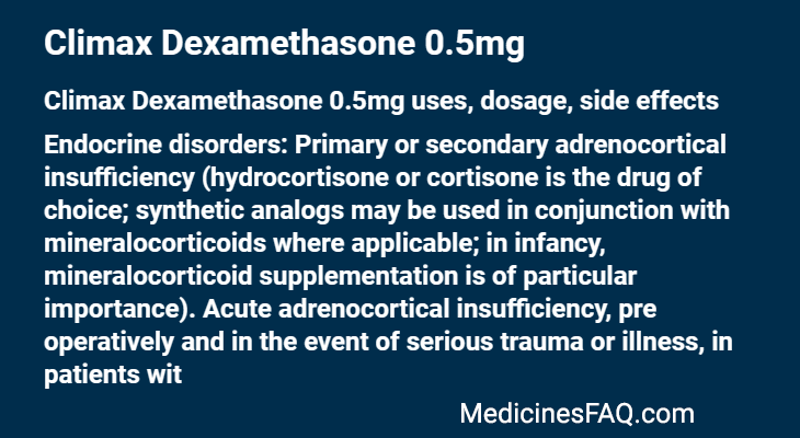 Climax Dexamethasone 0.5mg