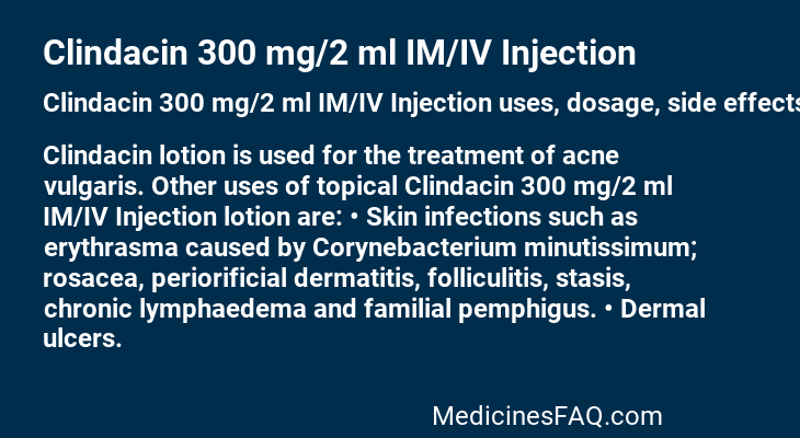 Clindacin 300 mg/2 ml IM/IV Injection