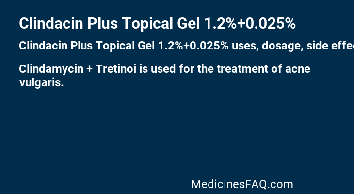 Clindacin Plus Topical Gel 1.2%+0.025%