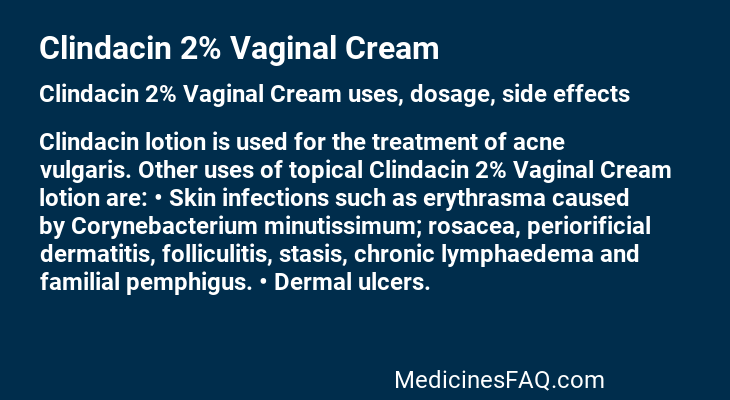 Clindacin 2% Vaginal Cream