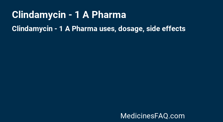 Clindamycin - 1 A Pharma