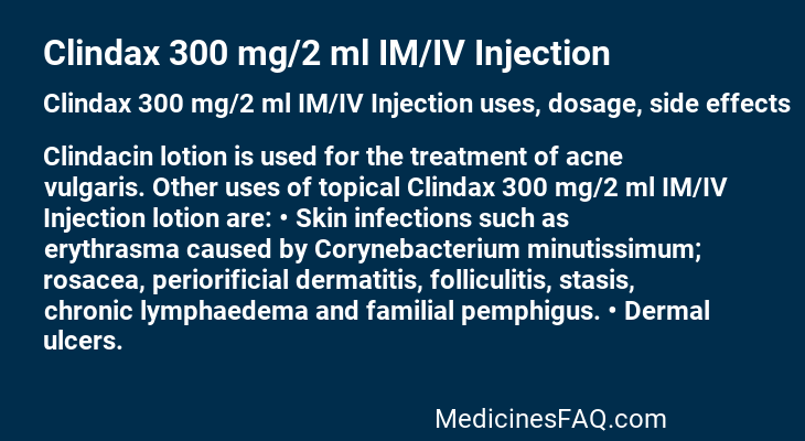 Clindax 300 mg/2 ml IM/IV Injection