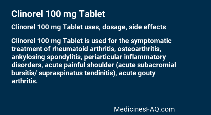 Clinorel 100 mg Tablet