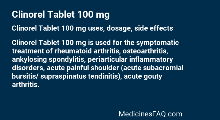 Clinorel Tablet 100 mg