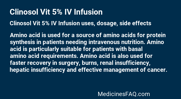 Clinosol Vit 5% IV Infusion