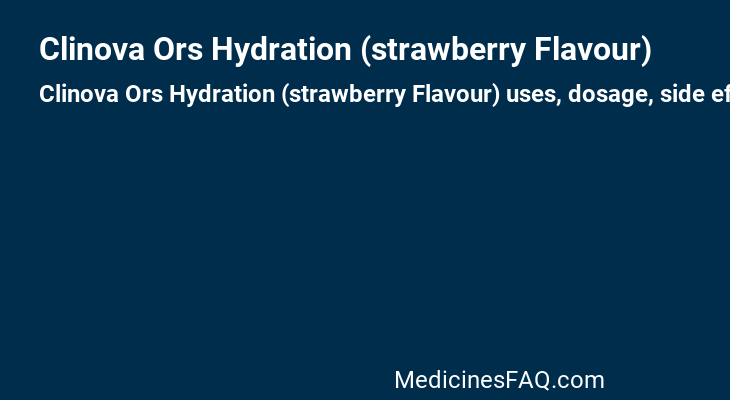 Clinova Ors Hydration (strawberry Flavour)