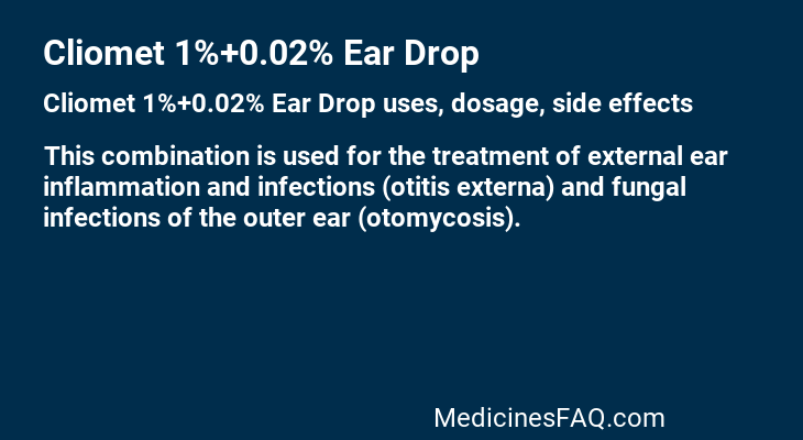 Cliomet 1%+0.02% Ear Drop