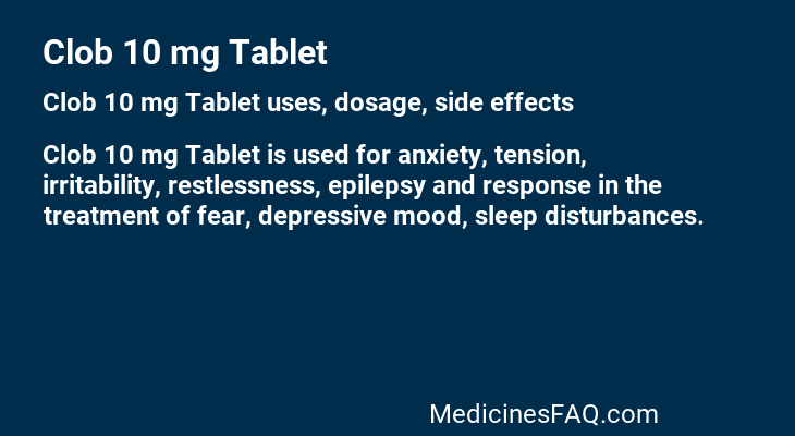 Clob 10 mg Tablet