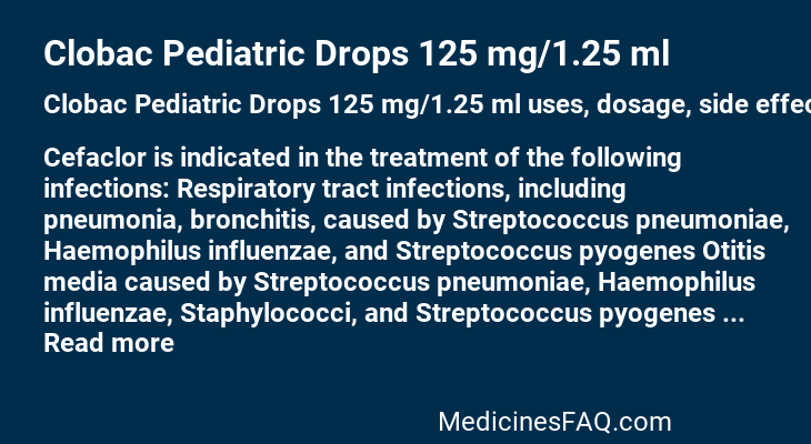 Clobac Pediatric Drops 125 mg/1.25 ml