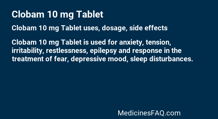 Clobam 10 mg Tablet