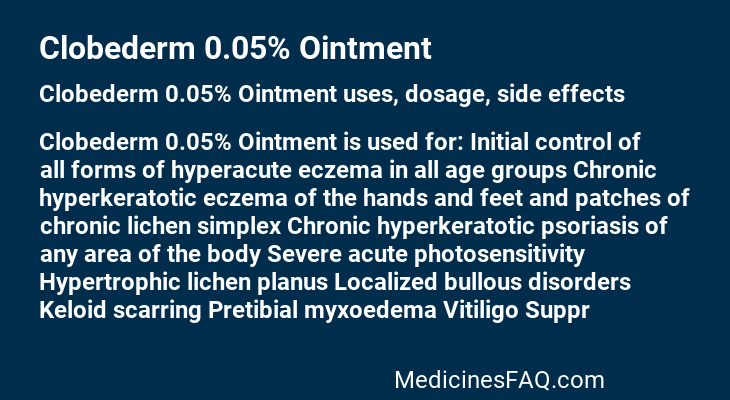 Clobederm 0.05% Ointment