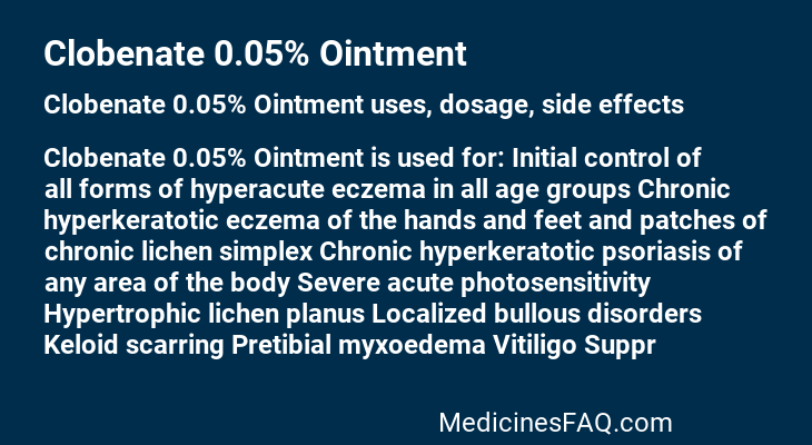 Clobenate 0.05% Ointment