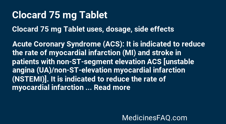 Clocard 75 mg Tablet