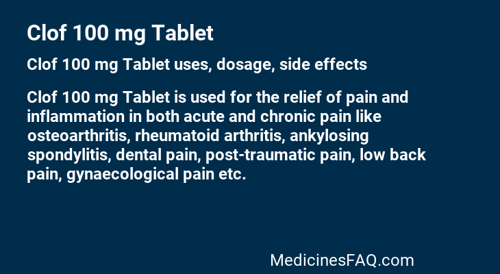 Clof 100 mg Tablet