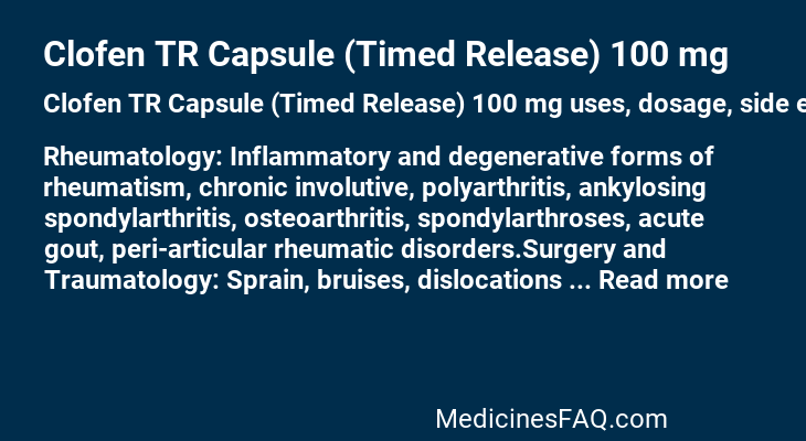 Clofen TR Capsule (Timed Release) 100 mg