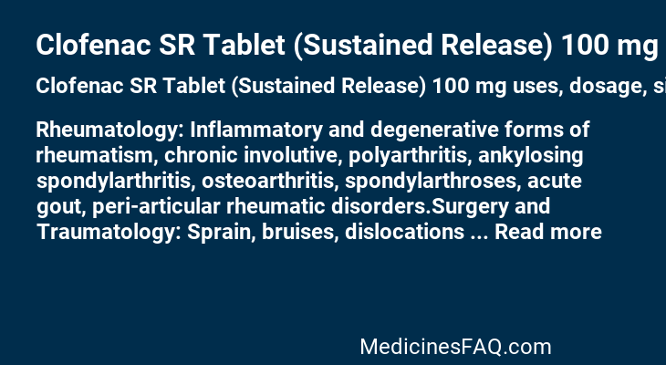 Clofenac SR Tablet (Sustained Release) 100 mg