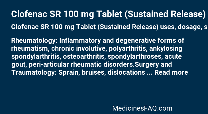 Clofenac SR 100 mg Tablet (Sustained Release)