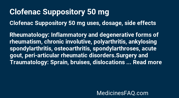 Clofenac Suppository 50 mg