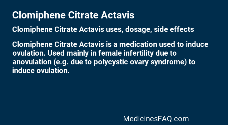 Clomiphene Citrate Actavis