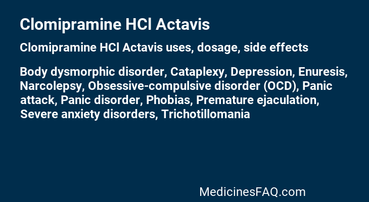 Clomipramine HCl Actavis