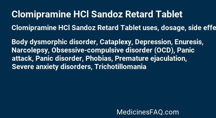 Clomipramine HCl Sandoz Retard Tablet