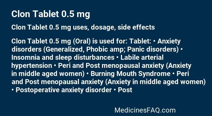 Clon Tablet 0.5 mg