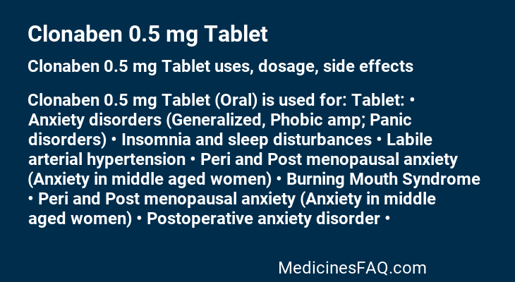 Clonaben 0.5 mg Tablet