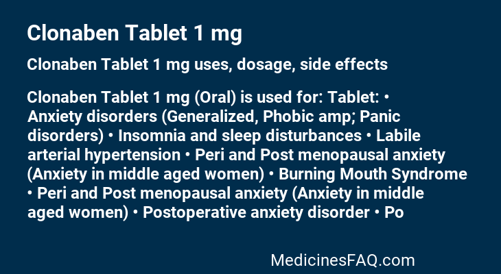 Clonaben Tablet 1 mg