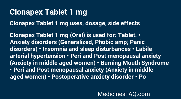 Clonapex Tablet 1 mg