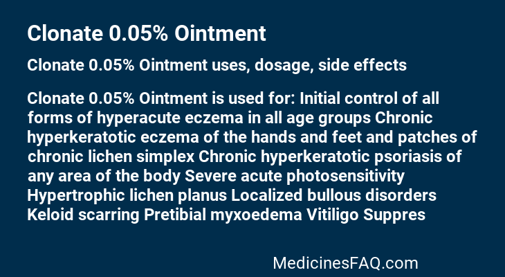 Clonate 0.05% Ointment