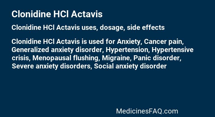 Clonidine HCl Actavis