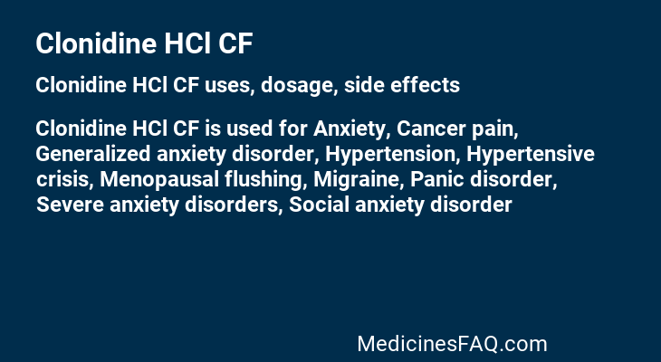 Clonidine HCl CF