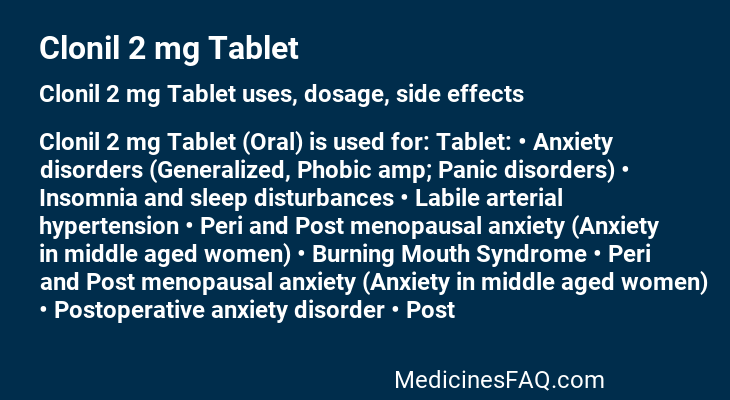 Clonil 2 mg Tablet