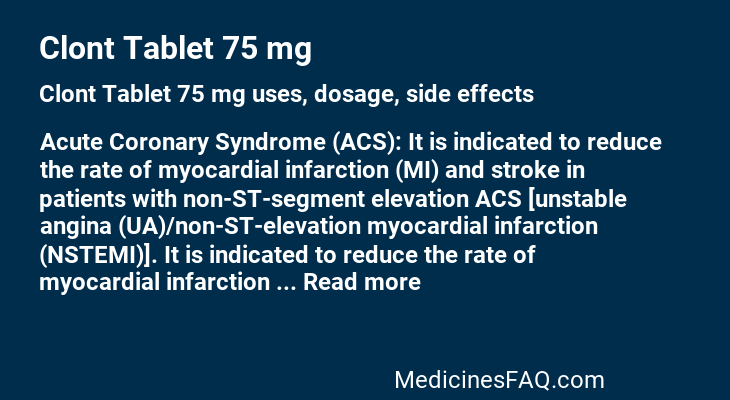 Clont Tablet 75 mg