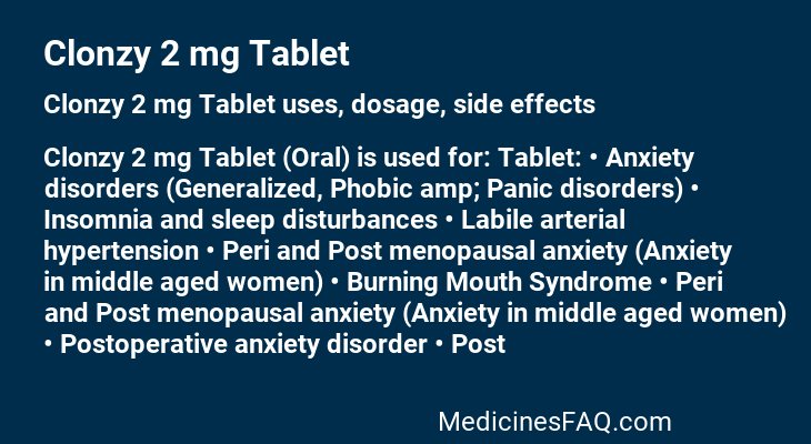 Clonzy 2 mg Tablet