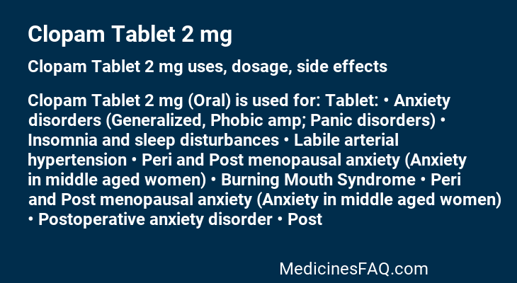 Clopam Tablet 2 mg