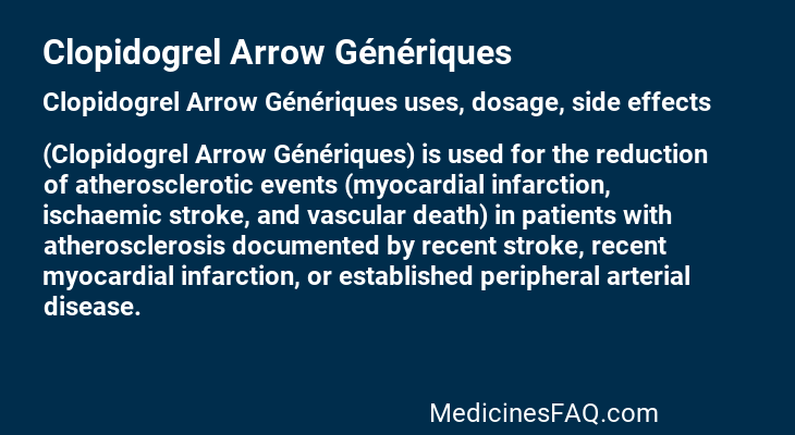 Clopidogrel Arrow Génériques