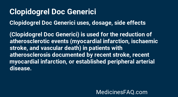 Clopidogrel Doc Generici