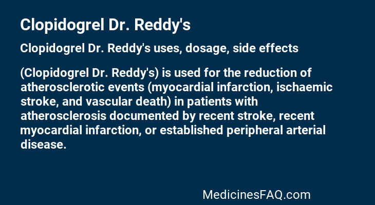 Clopidogrel Dr. Reddy's