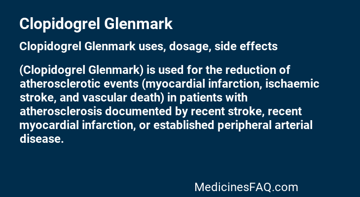 Clopidogrel Glenmark