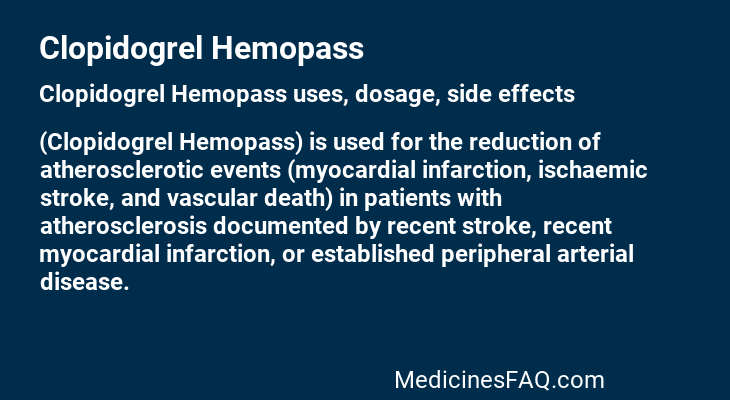 Clopidogrel Hemopass