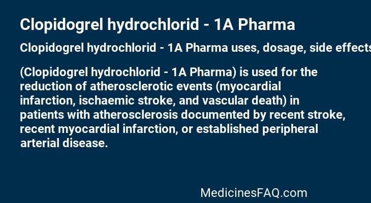 Clopidogrel hydrochlorid - 1A Pharma