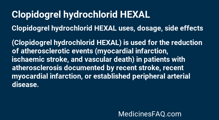Clopidogrel hydrochlorid HEXAL