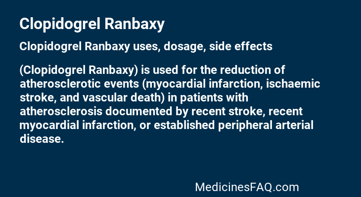 Clopidogrel Ranbaxy