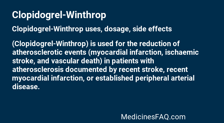 Clopidogrel-Winthrop