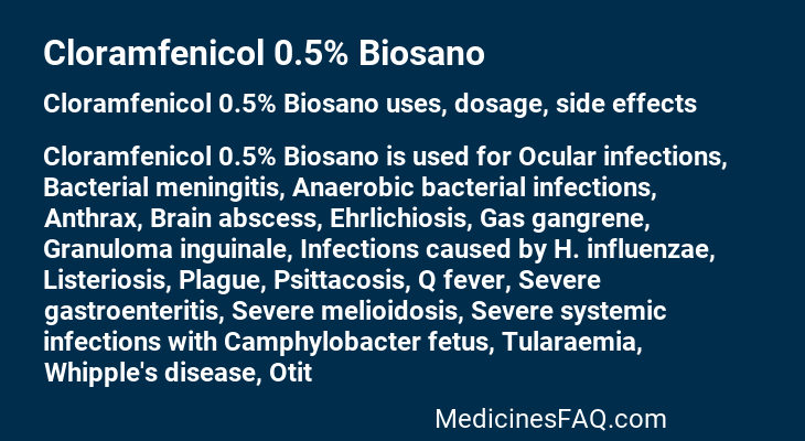 Cloramfenicol 0.5% Biosano